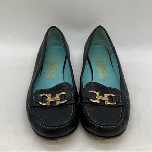 Salvatore Ferragamo loafers 1152 leather black sz 10